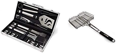 Cuisinart CGS-5020 BBQ Tool Aluminum Carrying Case, Deluxe Grill Set, 20-Piece and Cuisinart CNTB-422 Simply Grilling Nonstick Grilling Basket