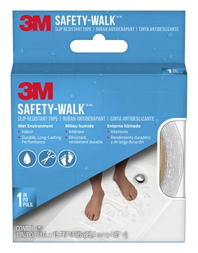 3M Safety-Walk Slip Resistant Tape, 1 in x 15 ft, Anti Slip White Tape, Ideal For Slippery & Wet Conditions, Self-Adhesive Backing, Quick & Easy Application, Durable & Long-Lasting (280W-R1X180)