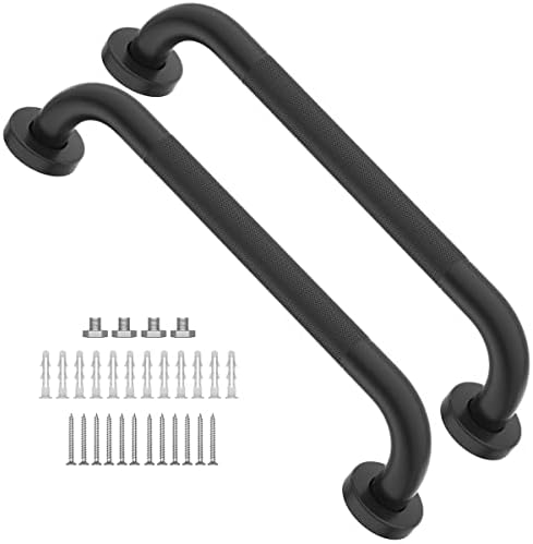 16 Inch Anti Slip Shower Grab Bar Oil Rubbed Black, Munzong Bathroom Grab Bar, Knurled Bathroom Balance Bar,Safety Hand Rail Support Handicap Elderly Injury Senior Assist Bath Handle