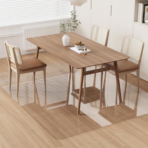 Area Floor Mat for Home, 8'×10' Large Transparent No Slip Waterproof Vinyl Area Rug for Living Room, Spill Resistant Hard Floor Protector Cover, Easy Clean Splat Mat for Under High Chair