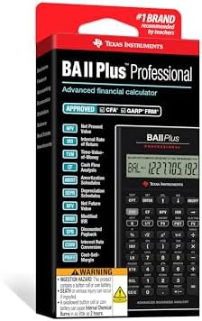 Texas Instruments BA II Plus Professional Financial Calculator Silver 9.8 Inch