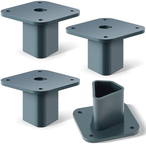 Nuanchu 2 Set T Post Mounting Plate Compatible with Most Standard Fence Post Pole Mount Flange 3 x 3 x 2.25 Inches Plastic Mounting Plate for Bird Houses Bird Feeder Mailboxes Station Pole and More