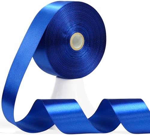 60 Yards Blue Ribbon 1-1/2 Inch, Solid Royal Blue Satin Ribbon for Gift Wrapping, Crafts, Flower Bouquet, Wedding, Baby Shower, Festival, Christmas, Halloween