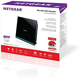 NETGEAR AC1200 Dual Band Wi-Fi Router Fast Ethernet w/USB 2.0 (R6100-100PAS)