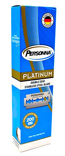 200 TWO HUNDRED Personna Platinum Double Edge Razor Blades - Made from Swedish Steel