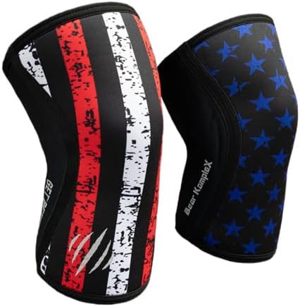 Bear KompleX Knee Sleeves for Men & Women - 5mm/7mm Compression & Heat Retention Neoprene Compression Knee Brace for Weightlifting, Squats & Powerlifting