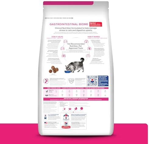 Hill's Prescription Diet Gastrointestinal Biome Digestive/Fiber Care with Chicken Dry Cat Food, Veterinary Diet, 4 lb. Bag