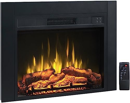 Efiretric® Adam Electric Fireplace Insert with Front Trim Kit, 23" W x 17" H (EF447) with Front Trim Kit, 1500W Heater, Remote Control and Timer
