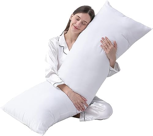 DOWNCOOL Large Body Pillow Insert- Breathable Full Body Pillow for Side Sleeper - Soft Long Bed Pillow for Adults - 20 x 54 inch