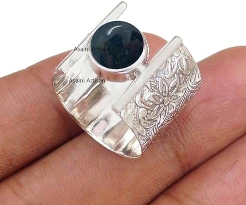 Timeless Elegance: 7MM Round Gemstone Pure 925 Sterling Silver Gift Floral Engraved Ring for Every Occasion