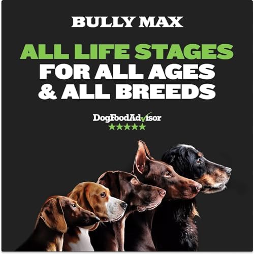 Bully Max 25/11 High Protein & Low Fat Dry Dog Food for Puppies & Adult Dogs - Chicken-Free Lamb Flavor - Natural Puppy Food for All Ages, Small and Large Breeds - 10lbs (2 Bags, 5 lbs Each)