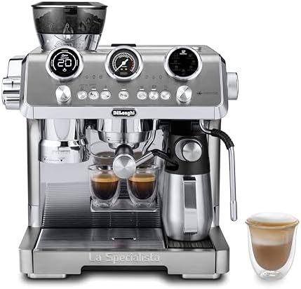 De'Longhi La Specialista Maestro Espresso Machine with Grinder, Auto & Manual Milk Frother â€“ Bean-to-Cup Cold Brew Coffee with Cold Extraction Technology, Variable Temp & Tamping Tool, 8 Drink Presets