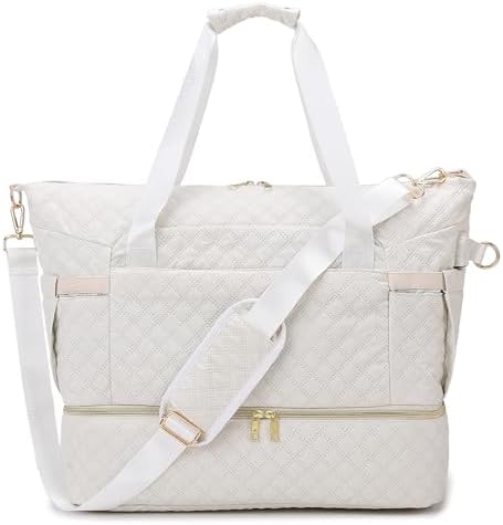 Foldie Travel Bag Expandable Weekender Bags for Women, Large Carry On Bag with USB Port, Overnight Bag with Shoes Compartment