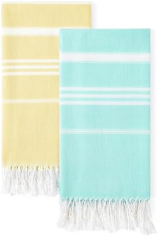 2 Packs Cotton Turkish Beach Towels Quick Dry Sand Free Oversized Bath Swim Pool Towel Extra Large Xl Big Blanket Adult Travel Essentials Cruise Accessories Must Haves Clearance Vacation Stuff