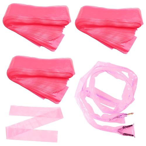 300PCS Clip Cord Covers, Tattoo Clip Cord Covers, 2×32in, Pink, Waterproof
