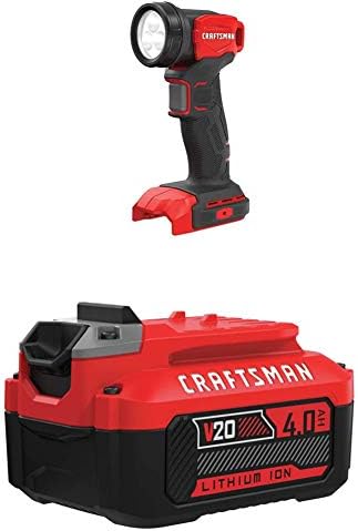 CRAFTSMAN V20 LED Work Light with Lithium Ion Battery, 4.0-Amp Hour, Charger Sold Separately (CMCL020B & CMCB204)