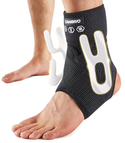 CAMBIVO Ankle Brace for Women & Men, Compression Ankle Support for Sprain & Strain, Achilles Tendonitis, Plantar Fasciitis & Recovery, Ankle Sleeve for Running, Basketball, Football, Daily Use