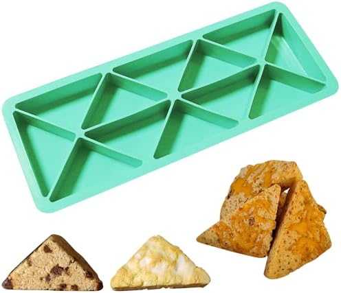 Scone Pan 12Cavity, Non-Stick Silicone Wedge Mold for Baking, Mini Scone Pan for,Brownies,Pizza European-Grade Silicone, 1Pack