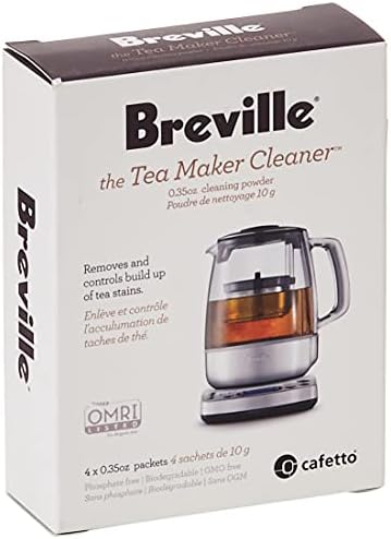 Breville BTM100 Revive Organic Tea Maker Cleaner, Kettle Cleaning Powder, 4 Pack