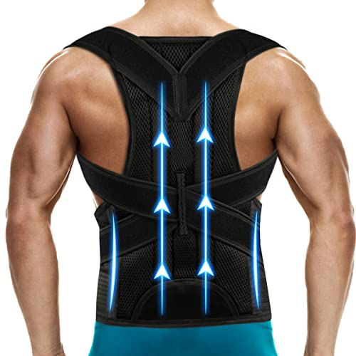 Back Brace Posture Corrector for Women and Men - Adjustable Posture Back Brace for Upper and Lower Back Pain Relief - Improve Back Posture and Lumbar Support, X-Large(Waist:37-42 Inches)