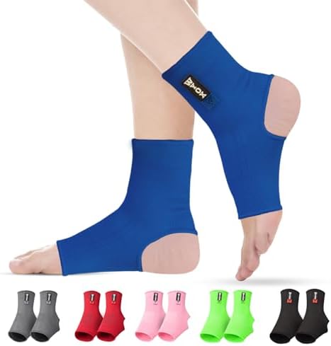 WYOX Foot Support and Compression Sleeve - Neoprene Ankle Brace and Sleeve for Foot and Ankle Stability, Perfect for Pain Relief, and All-Day Comfort in Sports and Daily Activities (Blue, S/M)