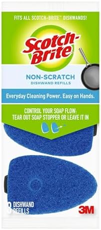 Scotch-Brite Non-Scratch Dishwand Refills, Fits All Scotch-Brite Dishwands, 3 Count (Pack of 7), 21 Refills