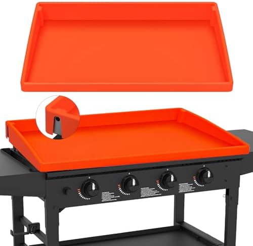 36 Inch Griddle Cover Mat for Blackstone Griddle, Full Wrap-Around Protection Griddle Accessories, Food Grade Silicone Grill Mat, Orange