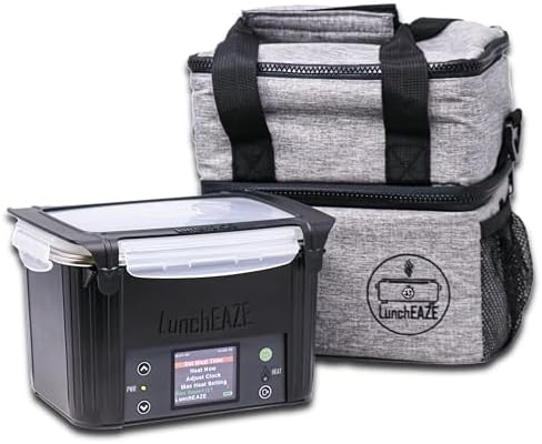 LunchEAZE Electric Lunch Box – Self-Heating, Cordless, Battery Powered Food Warmer for Work, Travel– 220°F Heat, BPA Free, Meal Prep Friendly with Bluetooth Connectivity
