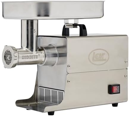 LEM Products BigBite #5 Meat Grinder, 0.35 HP Stainless Steel Electric Meat Grinder Machine, Ideal for Occasional Use