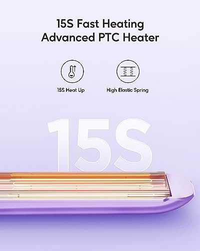 Wavytalk Pro Flat Iron Hair Straightener, 100% Pure Titanium Flat Iron for Easy Glide, Straightener and Curler for All Hairstyles, Dual Voltage Flat Iron for Hair (Purple)
