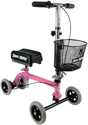 KneeRover Kids Knee Walker Child Knee Scooter for Small Adults for Foot Surgery, Broken Foot, Ankle Injuries - Lightweight Pediatric Knee Rover Kids Knee Scooter for Broken Ankle (Pink)