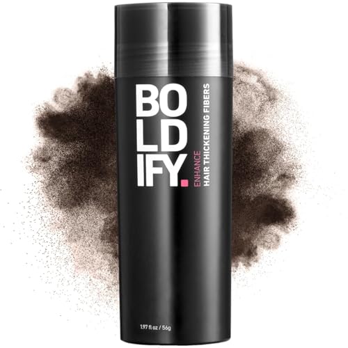 BOLDIFY Hair Fibers (56g) - Fill In Thinning and Fine Hair for an Instantly Fuller, Thicker Look - 14 Shades for Women & Men - Dark Brown