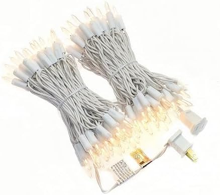 100 LED Warm White Christmas Lights, UL Certified and Commercial Grade White Wire Lights String 35 FT, for Indoor and Outdoor Use.