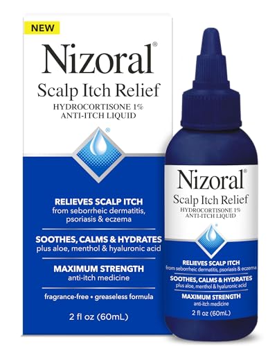Nizoral Scalp Itch Relief Liquid—Relieves Scalp Itch and Soothes, Calms and Hydrates with Maximum Strength Anti-Itch Medicine (Hydrocortisone 1%), 2 Fl Oz