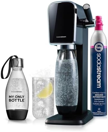 SodaStream - ART Sparkling Water Maker | STARTER KIT | CQC CO2 system | Includes 1x CO2 Cylinder, 1x32 & 1x16 Fl Oz Dishwasher Safe Bottles, 1x Bubly Flavor Drop | Combine with Pepsi Flavors | Black