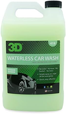 3D Waterless Car Wash - Easy Spray Waterless Detailing Spray - No Soap or Water Needed - Great on Cars, RVs, Motorcycles & Boats 1 Gallon