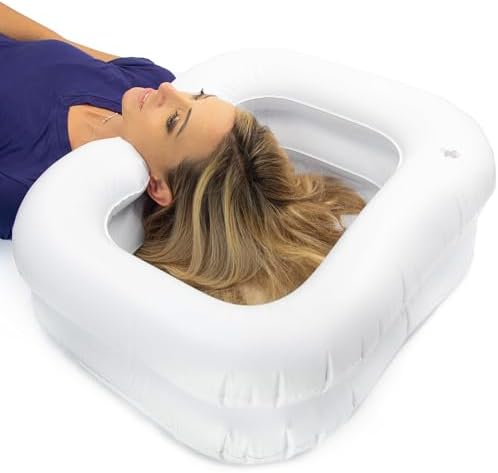 DMI Inflatable Hair Washing Basin for Bedridden Disabled, Injured, Elderly, Kids | Portable Hair Washing Station Portable Shampoo Bowls for Home | Loc Detox Tub For Dreads