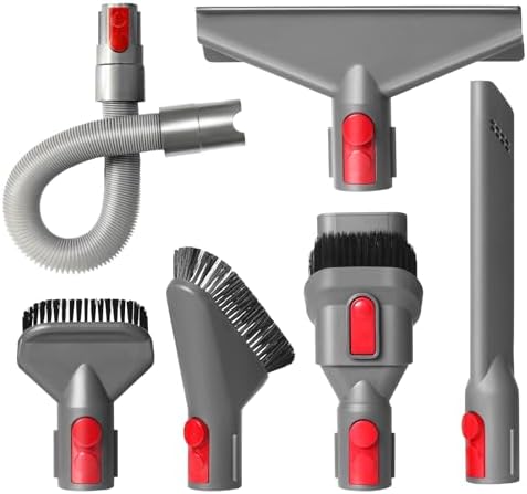 Home Cleaning Kit for Dyson V7 V8 V10 V11 V15 Absolute Animal Motorhead Vacuum Cleaner, Flexible Extension Hose Mattress Tool Stiff Brush Soft Bristle Attachment, and Flexible Crevice Tool