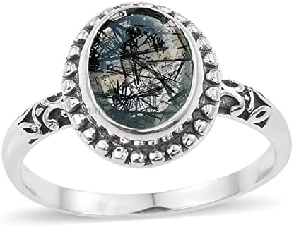 925 Sterling Silver Ring for Womens, Oval Gemstone Unique Handcrafted Ring
