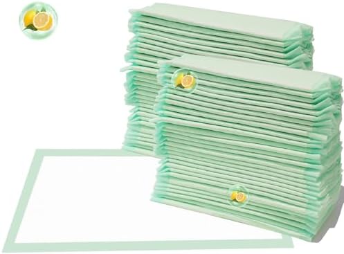 IMMCUTE Cat Pads 16.9" X 11.4", Lemon Scent, 50 Ct, Pee Pads for Cats, Thickened Super Absorbent Pee Pads, Cat Pads for Litter Box System, Cat Pad Refills, Cat Litter Pads