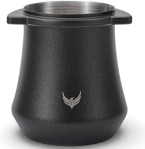 54mm Coffee Bean Dosing Cup Stainless Steel Espresso Dose Cup With Grinder Activating Tab Fits Breville Espresso Machine Accessories (Black)