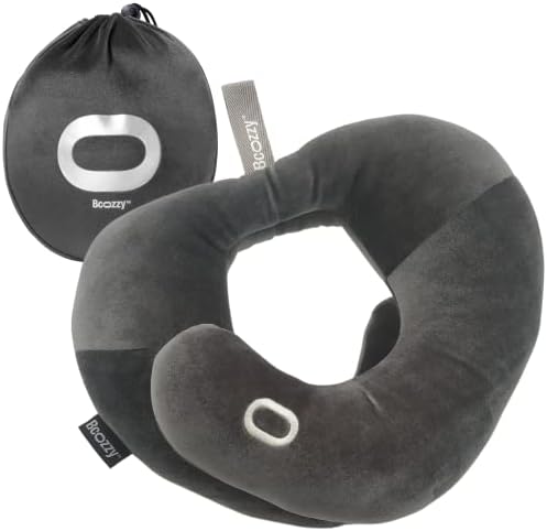 BCOZZY Neck Brace Pillow - Patented Relief for Neck Pain and Supportive Sleep-Soft, Washable, and Adjustable for Comfortable Resting. Gray Large