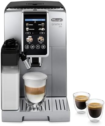 De'Longhi Dinamica Plus Fully Automatic Espresso Machine - Brew Personalized Coffee for up to 4 User Profiles, 24+ Recipes, Built in Grinder & Automatic Milk Steam Wand with 3 Frother Modes