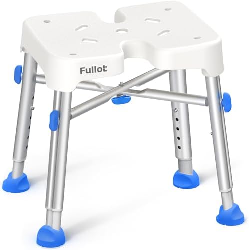 Ergonomic H-Shaped Shower Chair for Inside Shower, FSA/HSA Eligible 500 lbs Heavy Duty & Adjustable Shower Chair for Elderly and Disabled, Non-Slip Shower Seat, Bath Chair for Tub, Tool-Free