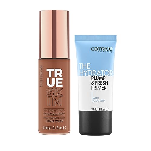 Catrice | True Skin Foundation 94 & The Hydrator Plump & Fresh Primer Bundle | Full Coverage Makeup | Vegan & Cruelty Free