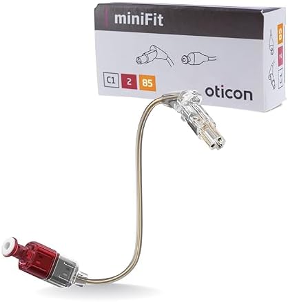 Wire for Oticon Hearing Aids, Genuine OEM MiniFit Speakers&Receivers Unit - Type 85, Size 2, Side Right(Red) - Compatible with Oticon, Bernafon, Sonic, and Philips Hearing Aid Supplies -1 PCS