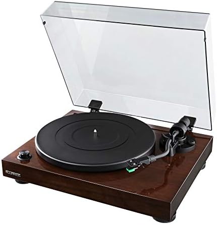 Fluance RT81 Elite High Fidelity Vinyl Turntable Record Player with Audio Technica AT95E Cartridge, Belt Drive, Built-in Preamp, Adjustable Counterweight, High Mass MDF Wood Plinth - Walnut