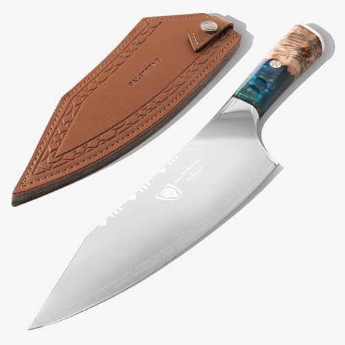 Dalstrong Chef Knife - 8 inch - Valhalla Series - Premium 9CR18MOV HC Steel - Celestial Resin & Wood Handle - Razor Sharp - Kitchen Cooking Chef's Knife - Leather Sheath