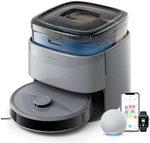 Lefant M3 Max Robot Vacuum, Auto Mop Washing, 20000Pa Suction, Self-Emptying & Refilling, 9mm Mop Lifting, 200RPM Spinning Mops, Smart Obstacle Avoidance, Gray