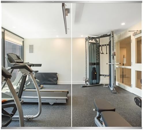 Delma Home Gym Mirror, 54''x30''x2PCS, Large Full Body Mirror for Yoga, Glass Frameless Mirror for Wall Mounted, Wall Mirror for Home Gym, Garage, Bedroom, Bathroom